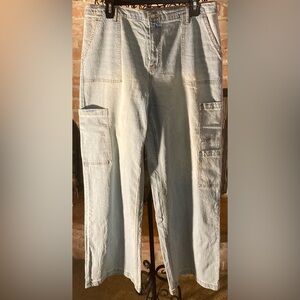 No Boundaries Light Blue Cargo Denim Look Pants